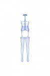 Ensemble Sexy Femme Érotique Bas De Nuit en Résille Transparent, Bleu Royal, Taille Unique