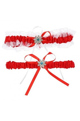 Didiseaon 1 Ensemble De Jarretelles En Dentelle De Mariée Bracelets De Perles Accessoires De Mariage Jarretelles Bleues Brace