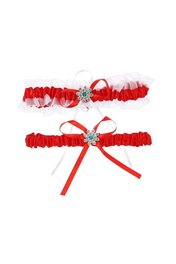 Didiseaon 1 Ensemble De Jarretelles En Dentelle De Mariée Bracelets De Perles Accessoires De Mariage Jarretelles Bleues Brace