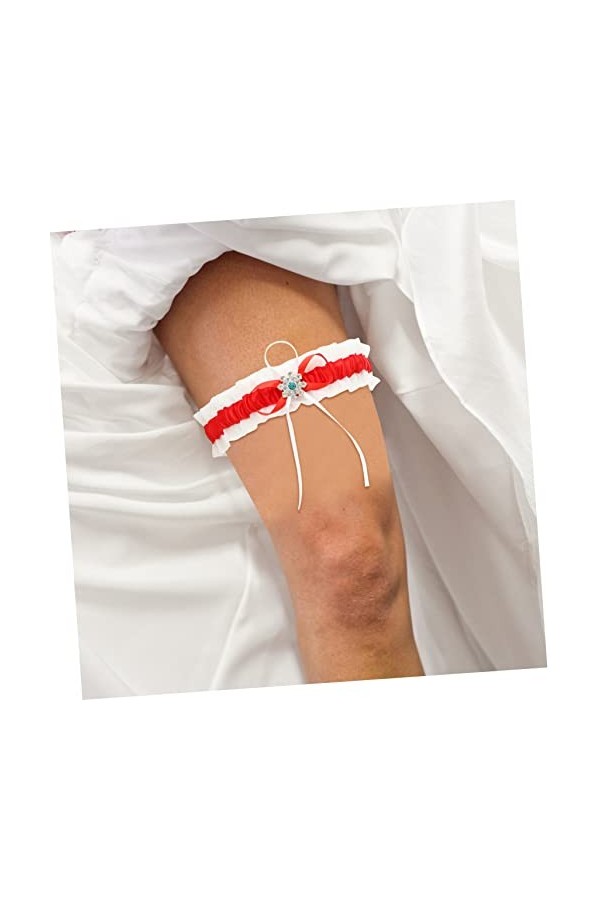 Didiseaon 1 Ensemble De Jarretelles En Dentelle De Mariée Bracelets De Perles Accessoires De Mariage Jarretelles Bleues Brace