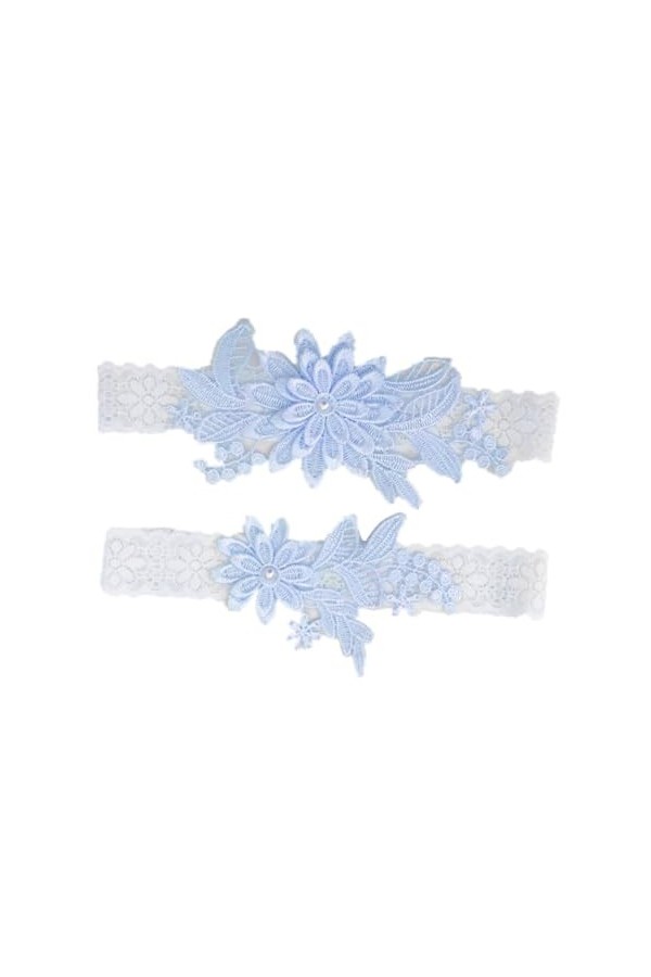 Abaodam 2 Pièces Mariage Mariée Jambe Dentelle Bande De Jambe De Mariage Bande De Jambe Mariée Perle Jarretelles De Mariée po