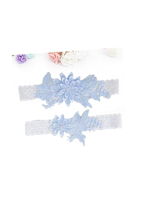 Abaodam 2 Pièces Mariage Mariée Jambe Dentelle Bande De Jambe De Mariage Bande De Jambe Mariée Perle Jarretelles De Mariée po