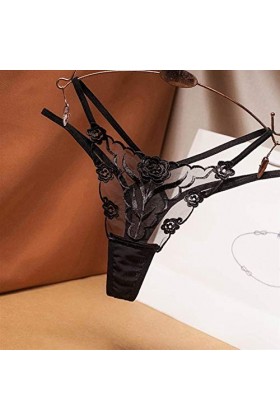 Culottes et Slips Slip Femme Comfort Knickers Sexy Fils De Maille Brodé Dames String Transparent Perspective Jeune Femme Tent