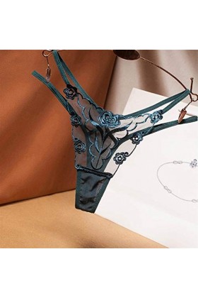 Culottes et Slips Slip Femme Comfort Knickers Sexy Fils De Maille Brodé Dames String Transparent Perspective Jeune Femme Tent