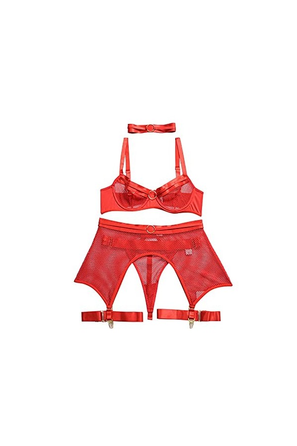 Lingerie Femme Sexy Ensemble Homme Sexy Hot y.2k Femmes Acier G-String Ceinture Cou Lingerie Anneau Maillage sous-vêtements j