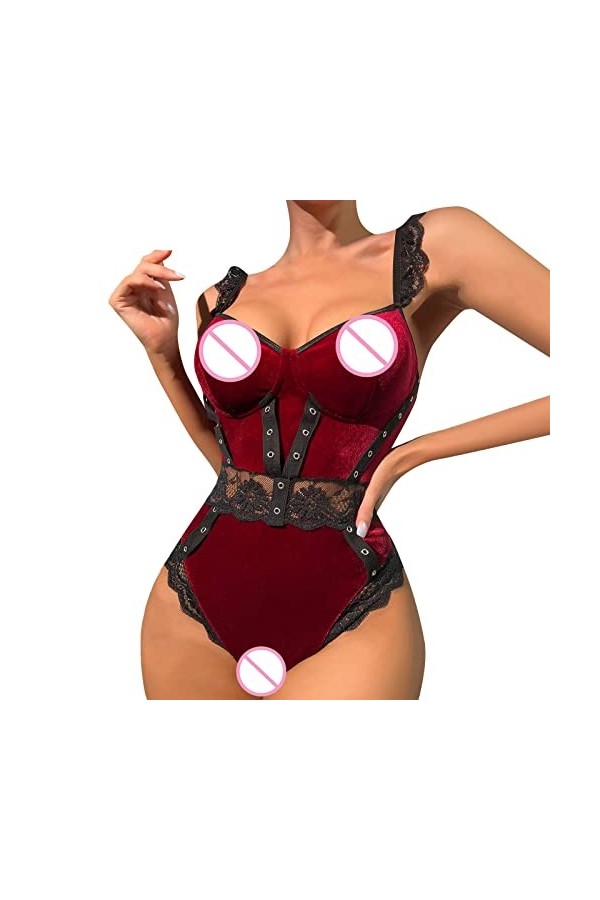 Lingerie Femme Sexy Ensemble Homme Sexy Hot y*2*k Womens Large Temperament Velvet Lace Thin Sexy Solid Sexy Sexy Suit Lingeri