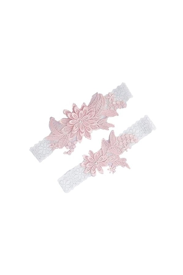 SOIMISS 2 Pièces Jarretières pour La Mariée Jarretière De Mariage Dentelle Mariée Jarretière Fleur Dentelle Jarretière Jambe 