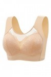LSEEKA Femme Sexy Spitze Zurück Taste Gestaltung Tasse Verstellbarer Schultergurt Große Größe Bügel-BH & Bustier, beige, M