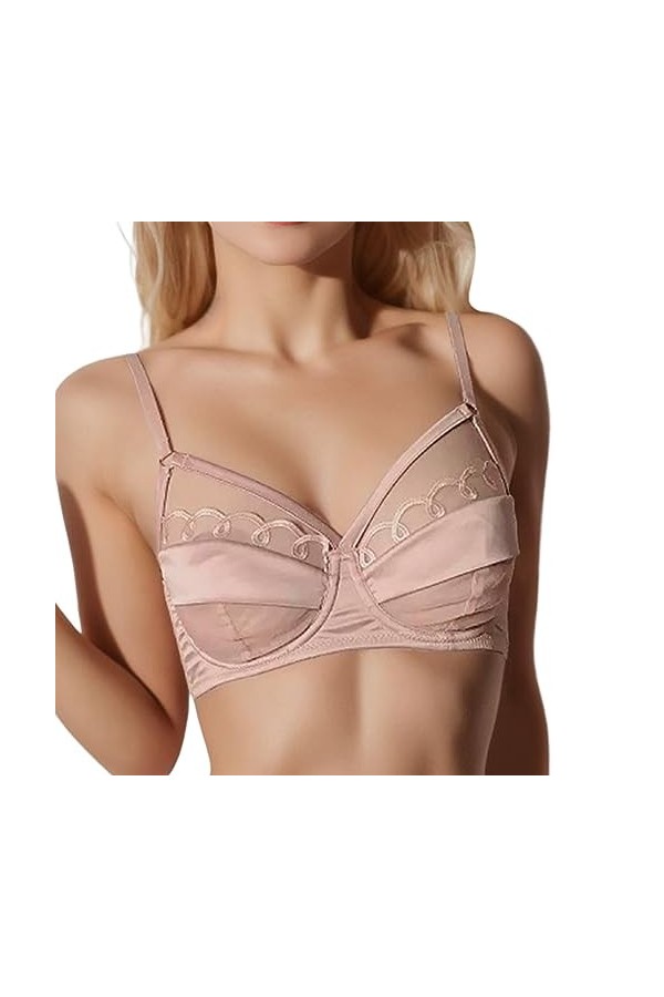 Lingerie Sexy pour Femme Femmes Français Sexy Mesh Splicing Respirant Confortable Sexy Super Mince Soutien-Gorge Body Sexy en