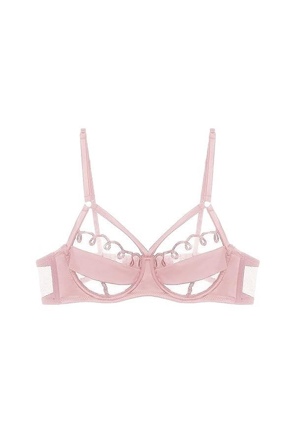 Lingerie Sexy pour Femme Femmes Français Sexy Mesh Splicing Respirant Confortable Sexy Super Mince Soutien-Gorge Body Sexy en