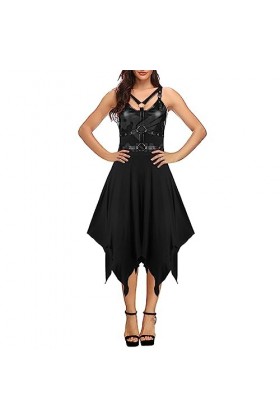 TWIOIOVE Hajime Hinata Costume de cosplay gothique punk sexy avec bretelles pour femme Saiki K Cosplay noir, S 