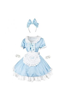 TWIOIOVE Costume de cosplay danime féminin - Tenue sexy - Tenue de servante mignonne - Ensemble de robe de cosplay 2b - Cost