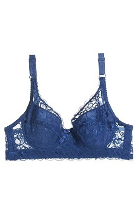 sous-vêtement Sexy en Dentelle froncée pour Femmes avec Bretelles de Soutien-Gorge sans Armatures pour Chien Blue, 105C 