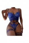 Zannycn Lingerie sexy pour femme - Lingerie sexy pour femme, bleu, L