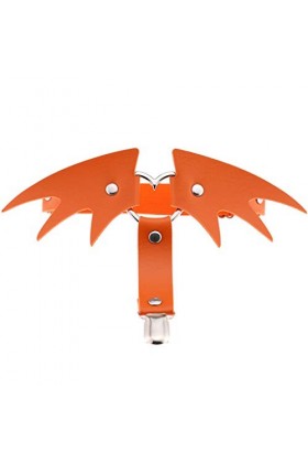 MFJFHK Porte-Jarretelles en Faux Cuir pour Femmes, Punk, cœur en métal, Ailes de Chauve-Souris dhalloween, Cuisse