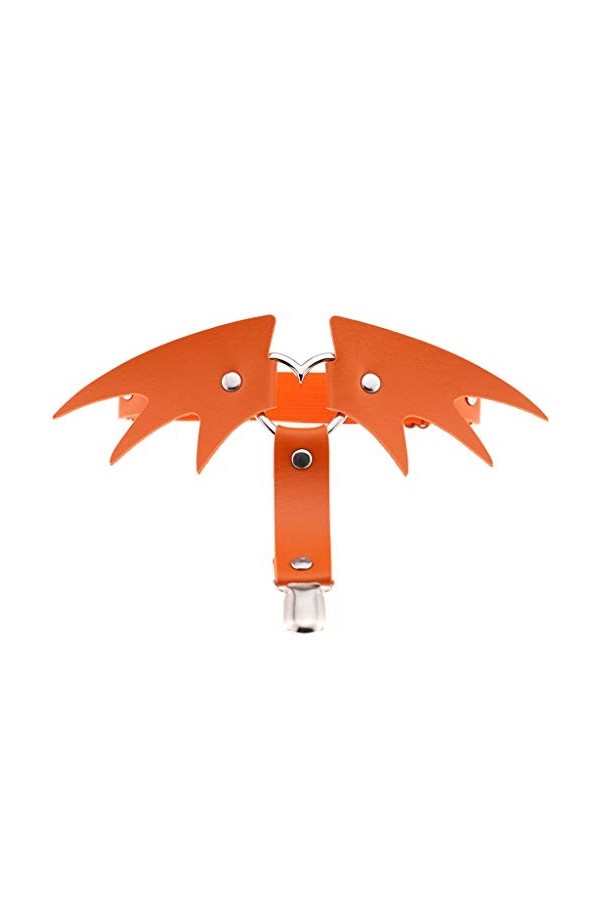 MFJFHK Porte-Jarretelles en Faux Cuir pour Femmes, Punk, cœur en métal, Ailes de Chauve-Souris dhalloween, Cuisse