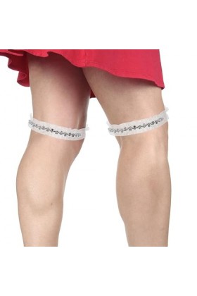 Amosfun 1 Paire De Jarretelles De Mariée En Dentelle Florale Jarretelles Extensibles Ceinture De Jambe Anneau Pour Femmes Et 