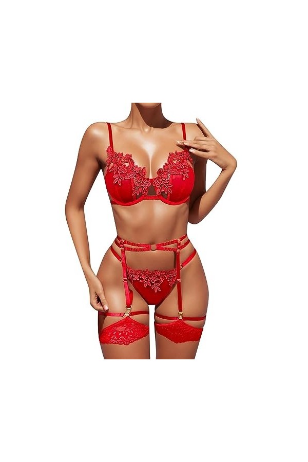 Lingerie Forme V Sexy Dentelle Évider Sculpté Sangle sous-Vêtements Ensemble Bretelles Dentelle Lingerie Sexy Lingerie Linger