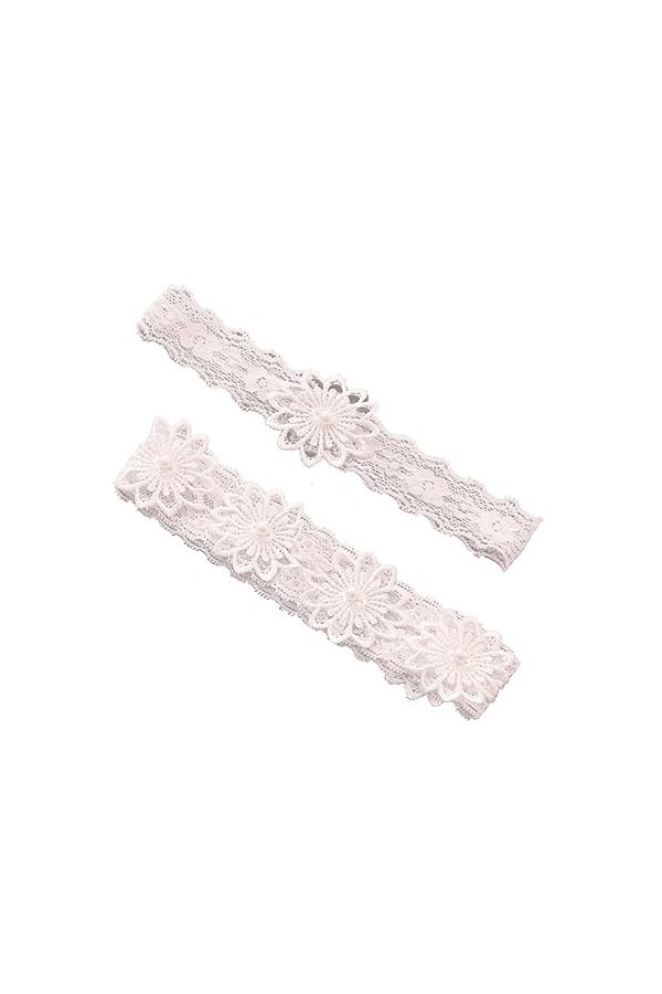 SOIMISS 1 Paire De Jarretelles De Mariage Jarretelles De Mariée Blanches Jarretelles Florales Porte-Jarretelles De Mariage Co
