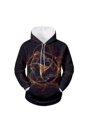 Vexiangni Homme Noir Printemps et Hiver New And Fashion Network Painted Sweat à capuche de sport pour homme Grande taille Pan