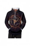 Vexiangni Homme Noir Printemps et Hiver New And Fashion Network Painted Sweat à capuche de sport pour homme Grande taille Pan