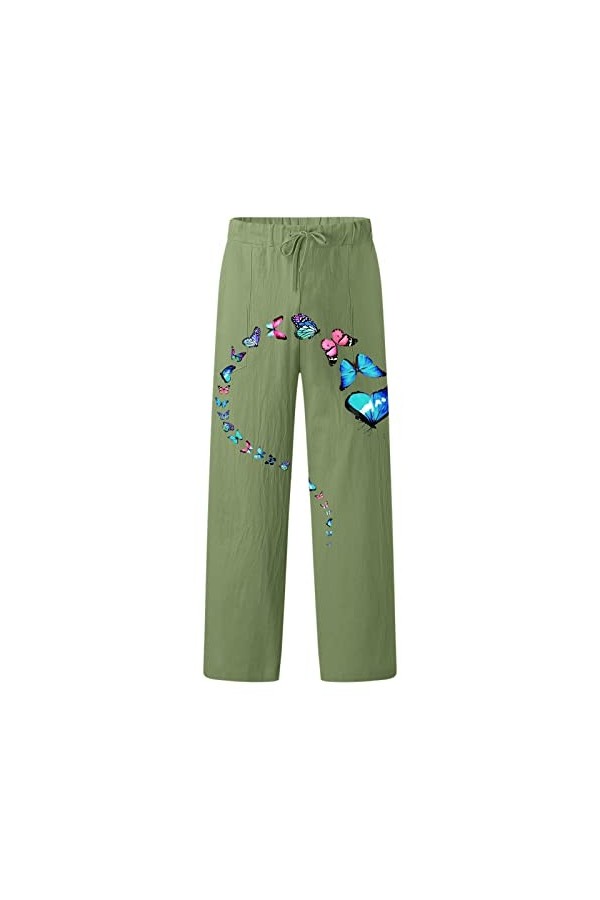 CUTeFiorino Pantalon dentraînement pour homme avec poche en toile imprimée à lacets, vert, L