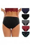Lomhmn Lot de 1/2/3/4/5 Culottes de Fuite menstruelle pour Femme Coupe Confortable Couleur Unie Culotte Courte Taille Basse C