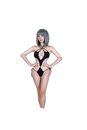 SINMIUANIME Lingerie sexy japonaise pour femme - Cosplay sexy - Femme et lapin - 7863 Noir