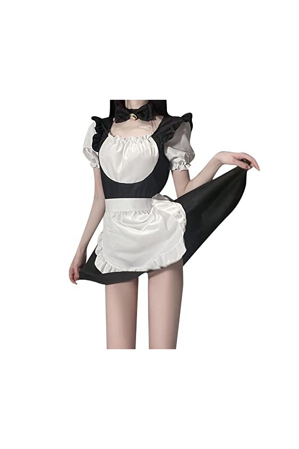 liaddkv Chemise de nuit sexy pour femme - Uniforme - Sexy - Costume de passion - Cosplay - Lingerie en latex, Blanc., taille 