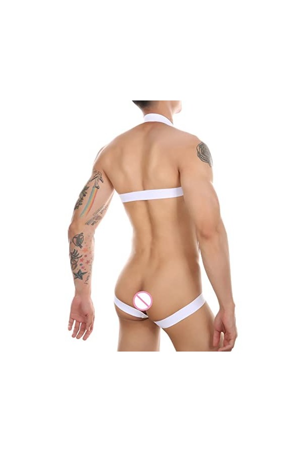 Générique String Homme Sexy Chic Boxer Vêtements de Sexe pour Hommes Cou Anneau de Fer Tout en Un sous-vêtements Bretelles Do