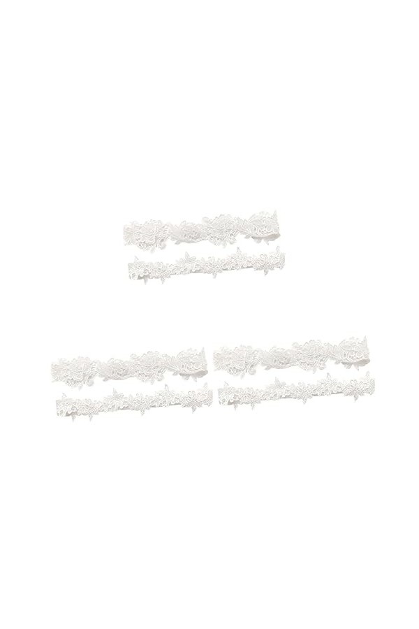 GALPADA 3 Paires Jarretières De Mariée Dentelle Jarretière Partie Jarretière Doux Jarretelles Bleu Fleurs Dentelle Kit Jambe 