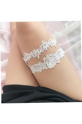 GALPADA 3 Paires Jarretières De Mariée Dentelle Jarretière Partie Jarretière Doux Jarretelles Bleu Fleurs Dentelle Kit Jambe 
