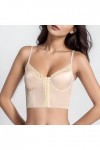 Brassière Femme Sexy Soutien-Gorge Style Gilet à Fermeture Avant pour Mettre en Valeur Le Dos avec Baleines pour Un Soutien O