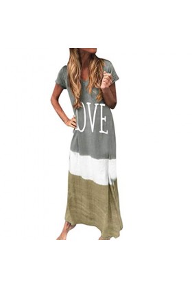 Jupe en Cuir Rouge Maxi Dress Block Daily Women V Tie-TEED Neck Sleeve Taille Robe pour Femmes Robe De Poupée Chère Grey, S 