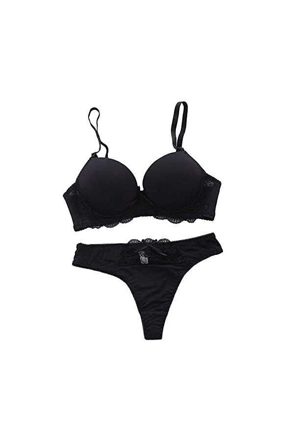 MODSGUE Costume de service y String érotique Rasante Hotpants Creux Clubwear Push Up Soutien-Gorge et Slips String pour Anniv