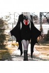 Costume dHalloween pour femme - Manches chauve-souris - Col en V - À lacets - Mini sexy - Bodycon - Gothique sombre - Vampir