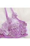 DUHGBNE Dentelle G-string Bralette Bustier Soutien-Gorge Sexy Fleurs Broderie Thong Sexy Femme Lingerie, lilas, M