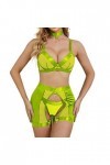 Sexy Lingerie Latex Bracelet en Dentelle pour Femme Ensemble Lingerie Sexy Green, 130.00 