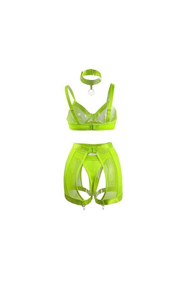 Sexy Lingerie Latex Bracelet en Dentelle pour Femme Ensemble Lingerie Sexy Green, 130.00 