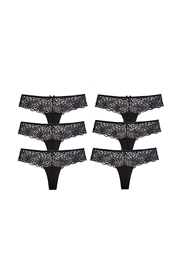 PANPANY Culottes pour Femme Femme Sexy Tanga Confortables sans Couture Taille Basse Soutien-Gorge Dentelle Culotte Multicolor