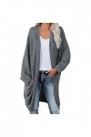 Cardigan à manches longues pour femme - Léger et décontracté - Solide - Cardigan à manches longues - Léger - Pour lété, gris