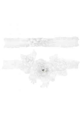 GALPADA 1 Paire Jarretière De Mariée Jarretière De Mariage Fleur Jarretière en Dentelle De Mariage Fleur De Mariage Jarretièr