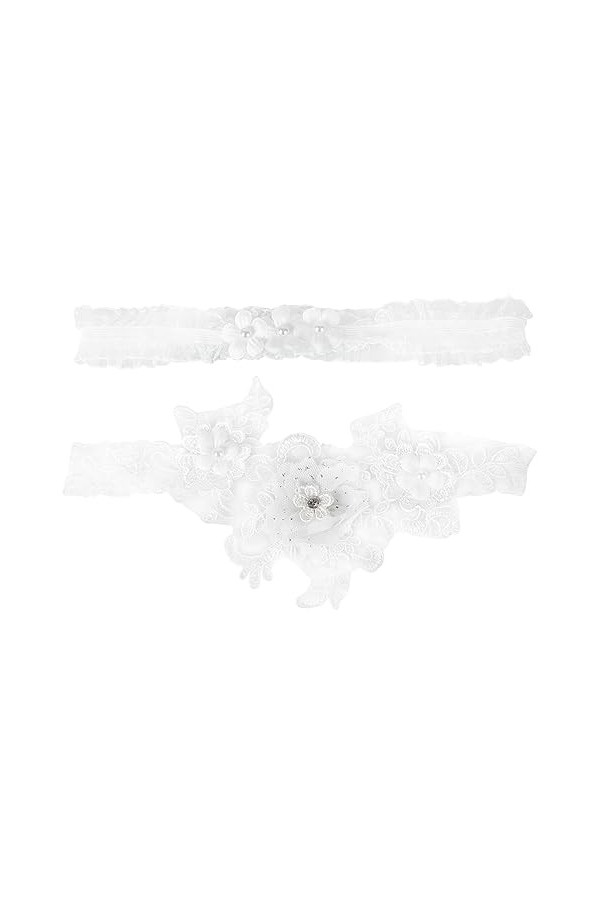 GALPADA 1 Paire Jarretière De Mariée Jarretière De Mariage Fleur Jarretière en Dentelle De Mariage Fleur De Mariage Jarretièr