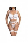 CUTeFiorino Male Lingerie Fun Sous-vêtements Femme Sangle en Métal Creux Soutien-Gorge Chaîne Jarretière Sangle Transparent E