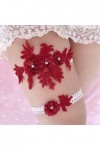 Amosfun 2 pcs mariage jarretière fleur dentelle strass élastique chaussettes de mariée pour demoiselle dhonneur mariage en f