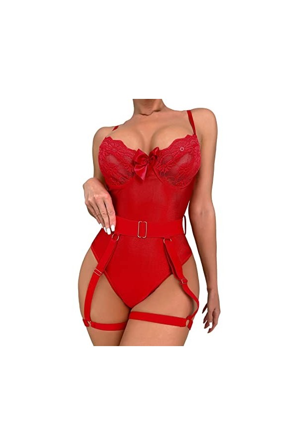 Lingerie pour Femme Femmes Sexy Cosplay Costume Mignon Sexy Lingerie Ensemble Dentelle à Bretelles Camis et Culotte Nuisettes