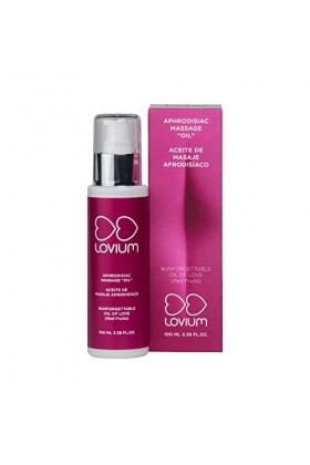 LOVIUM Huile de massage aphrodisiaque - Parfum de rouges - Favorise le désir - Contient des huiles damande et davocat - Hui