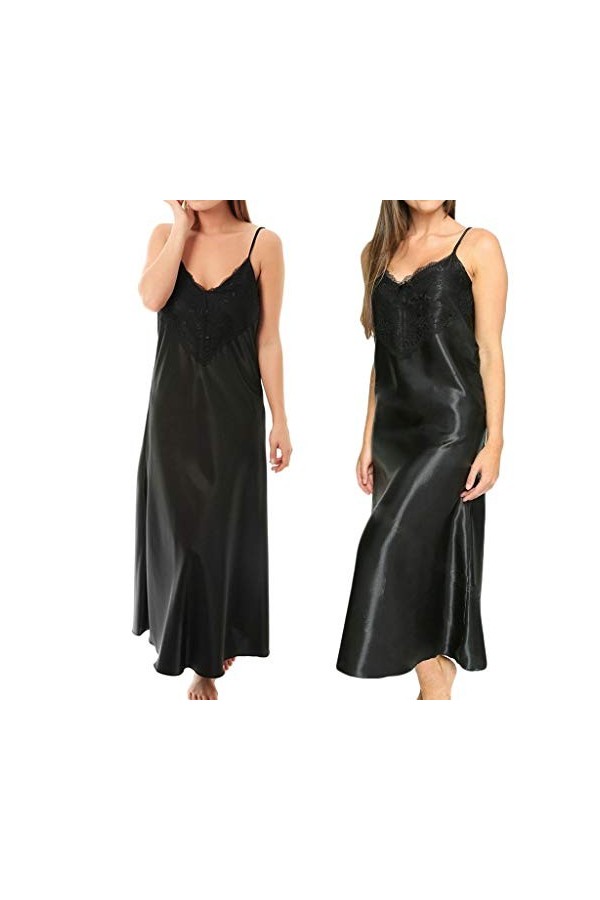 Lingerie Sexy Femme Coquine Hot sous Vetements Feminins Sexy Chemise De Nuit Patchwork en Dentelle Robe Longue Ensemble Linge