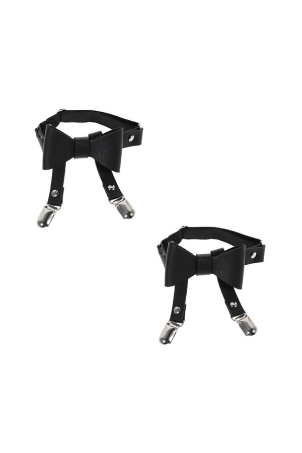 Abaodam 2 Pièces Nœud Papillon En Cuir Pu Suspendus Ceinture En Cuir Ceinture Élastique Ceintures Pour Femmes Steampunk Porte