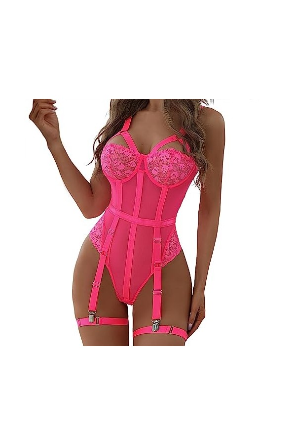 Ensemble Lingerie Femme 2 Pieces Lenceria Extreme Sexy Dessous New Luxury Sexs Noir Couleur Femmes Sexy Jarretière Lingerie S